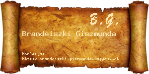 Brandeiszki Giszmunda névjegykártya